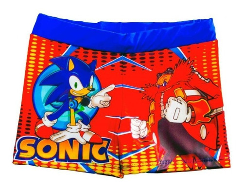 Traje De Baño Tipo Boxer Para Niños! Sonic