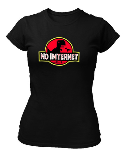 Playera Negra Dinosaurio Offline No Hay Internet 05