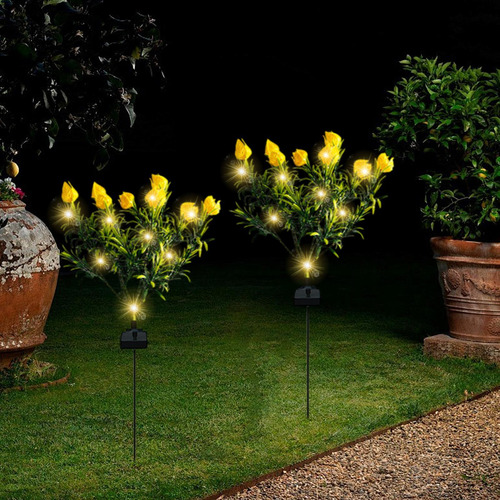 Luces Solares De Flores Impermeables Al Aire Libre Luz Solar