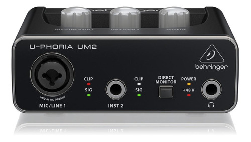 Interface De Áudio Behringer Um2 U-phoria Com Phantom Power