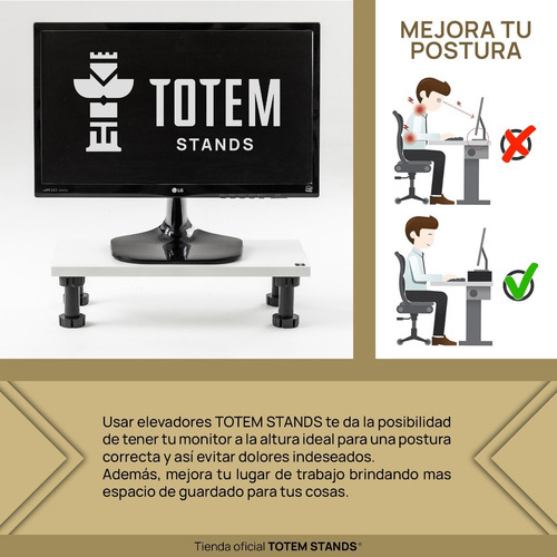 Imagen 2 de 10 de Eleva Monitor Soporte Escritorio Altura Mesa Pc