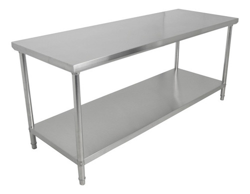 Bancada Mesa Total Inox 150x70cm Industrial Com Prateleira