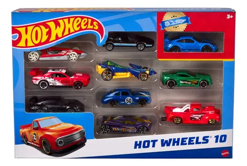Kit 10 Carrinhos Hot Wheels 54886 coloridos Mattel