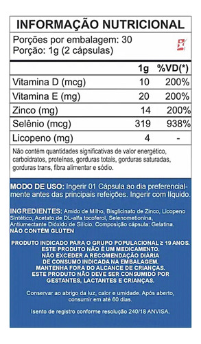 Kit 3 Prosta Caps Licopeno Selênio Zinco Vit E D Muwiz