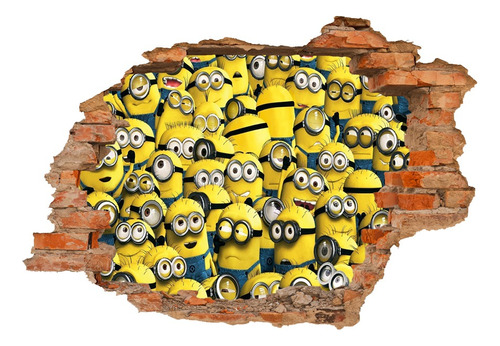 Vinilo Calco Sticker 3d Pared Minions Mi Villano Favorito