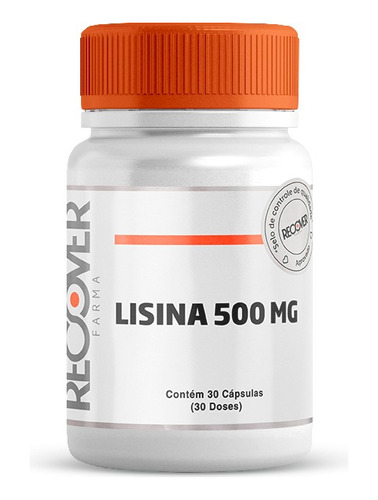 L-lisina / L-lysine 500mg - Contra Herpes - 30 Cápsulas Sabor Natural