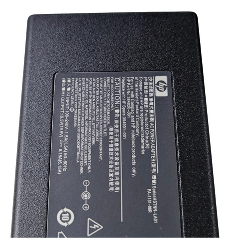 Cargador Hp Envy 120w 19.5v 6.15a Pin Azul Sleekbook 15 15t Negro