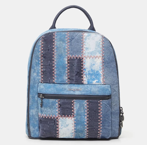 Bolsa/mochila Backpack Desigual Azul Cortes Decorativos