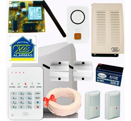 Kit Alarma Gsm X28 Hogar Casa Discador Celular Mensajes Sms