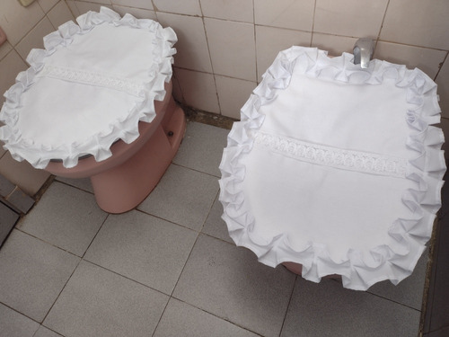 Set Para Decorar Tu Baño,cubre Water Y Bidet En Tela Poliest