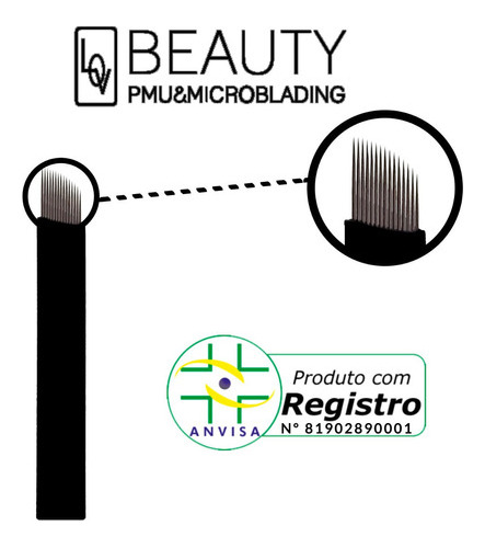 50 Lâminas Agulhas 15 Flex Lovbeauty 0.15mm Micropigmentação