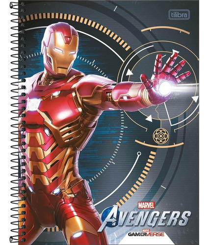 Caderno Espiral Avengers Capa Dura 1 Matéria 80 Folhas Hf