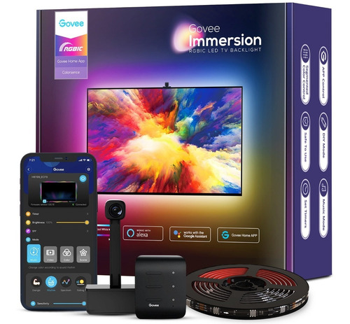 Imagen 2 de 10 de Govee Immersion Luces Led Rgbic Cámara Tv Ambilight Alexa Go