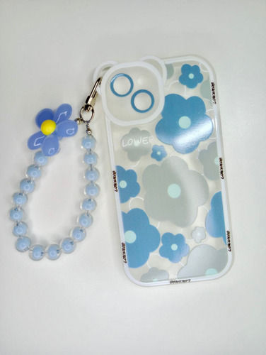 Funda Para iPhone 13/15 Pro Max Con Llavero Floreado