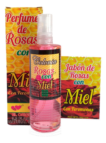 Mini Kit Loción Rosas Y Miel - ( Jabón Y Perfume Esotérico)