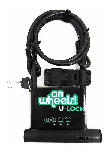 Candado Bici U-lock Onwheels Largo Con Piola Y Soporte 28cm