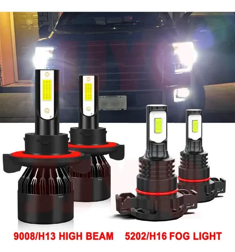 For Kit De Focos Led 9008 5202 H16 De Luz Alta/baja For