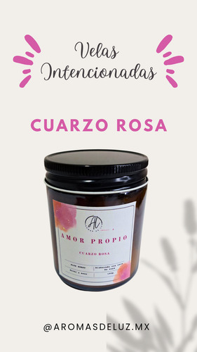 Velas De Soya Con Intención Para El Amor, Con Cuarzos Rosas Rosa Claro Vela De Soya Amor Propio Con Cuarzos Rosas Blueberry