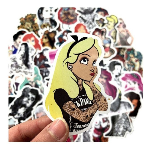 Stickers Princesas 50 Diferentes A Prueba De Agua Y Sol