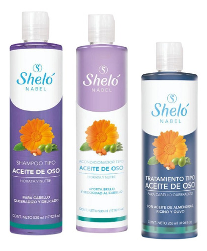 Shampoo, Acondicionador Y Tratamiento Tipo Aceite Oso Shelo