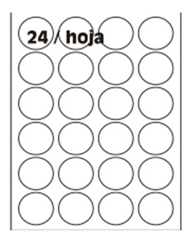 Etiqueta Oritec A4 Circulos 45mm 4156 X100 Hojas P/impresora