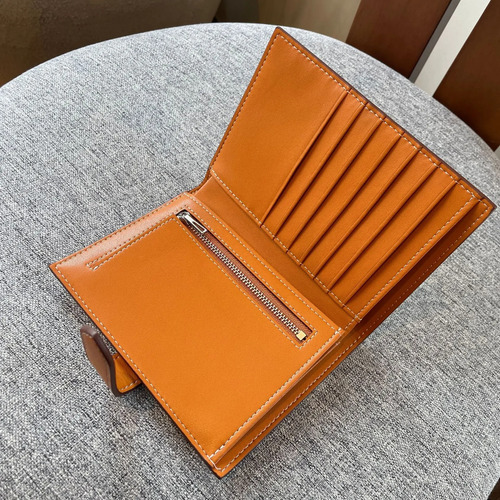 Cngrandbag Leather Wallet Two Fold Brown