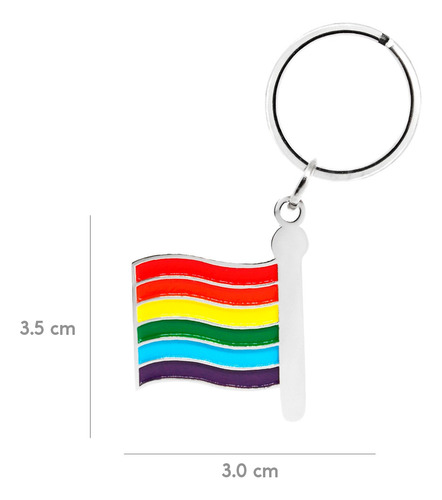 Llavero Metálico Zab, Diseño Bandera Orgullo Lgbtiq+