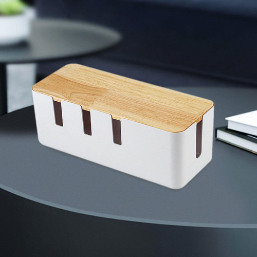 Caja Organizadora De Cables Con Tapa, Contenedor De Corto