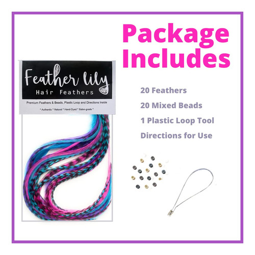 Kit De Extensión De Plumas Para El Cabello Feather Lily Con