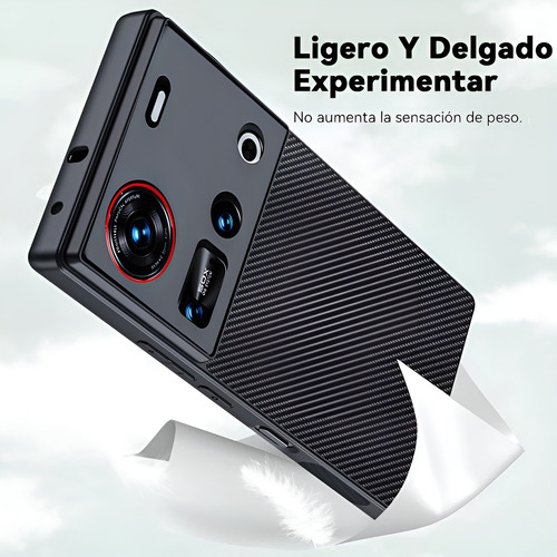 Funda Fibra Carbono Para Zte Nubia Z70 / Z70s Ultra +2 Micas Negro Nubia Z70/z70s Ultra