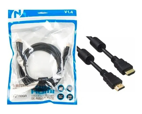 Cable Hdmi A Hdmi Noga 3 Metros Full Hd 1080p Filtro 1.4 6p 