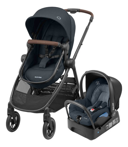 Carrinho Anna³ cor graphite Bebê Conforto e Base Maxi Cosi