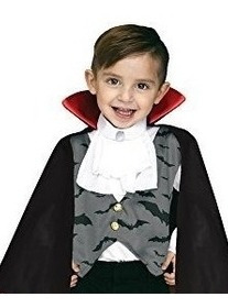 Capa Disfraz Para Niño Dracula Vampiro+ Colmillos