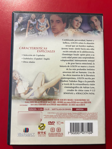 Lolita - Dvd - Jeremy Irons - Melanie Griffith (Usado)