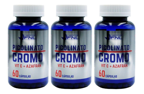 Picolinato De Cromo + Vitamina C + Azafran Fnl 180 Caps 3x60