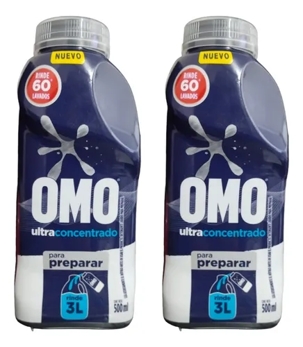 comprar Pack X2 Omo Detergente Liquido Para Diluir 500ml Rinde 3lts