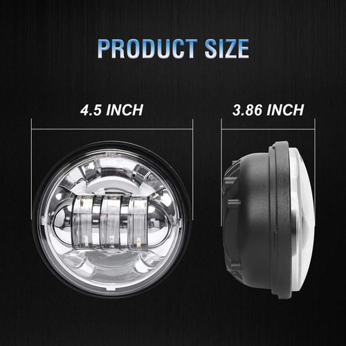Aprobado Por Puntos 2 Unids Cromo 4.5 Pulgadas Led Paso Luz