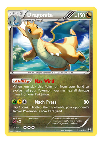 Cartas Pokemon Dragonite 51/108 Reverse Roaring Skies Ros (Usado)
