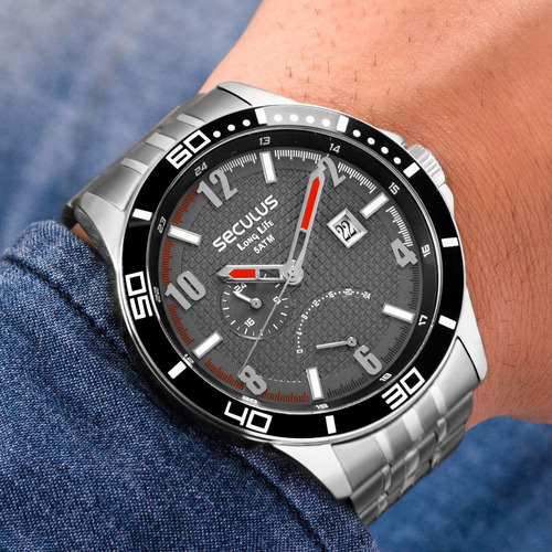Relógio Masculino Seculus Long Life Prata 35022g0svna1
