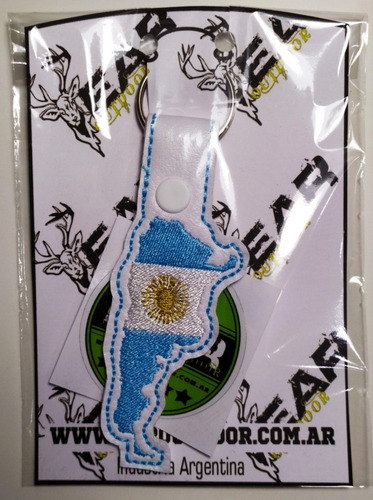Imagen 4 de 4 de Llavero Argentina Bordado Con Argolla Cuero Ecologico