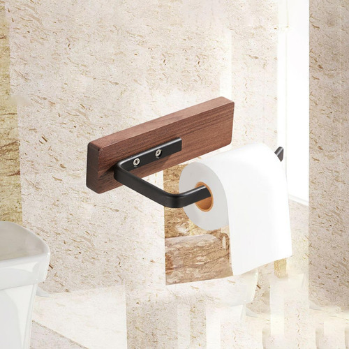 Portarrollos De Papel Higiénico De Madera De , Porta Negro
