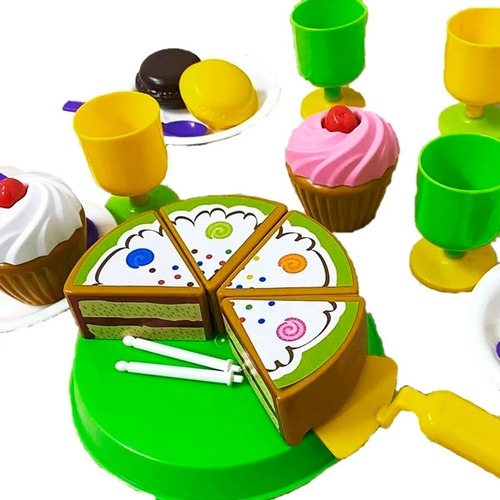 Imagen 3 de 3 de Set Cumpleaños Con Torta Y Accesorios Encastre Antex 1163