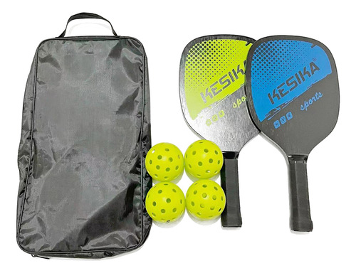Juego De Paletas De Pickleball Con Pelotas, 2 Piezas