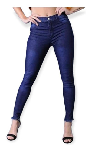 Pantalon De Jeans Chupin Elastizado  Desflecado Tobillero