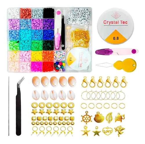 comprar Kit Completo Armado De Pulseras Con Tanza Y Mostacillas.