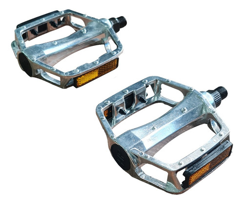 Pedal Aluminio Plataforma Rosca Fina 1/2 Mtb Polido Hp