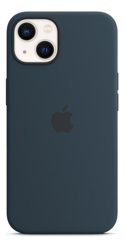 Capa Com Magsafe Para iPhone 13 Apple, Silicone Azul-abissal