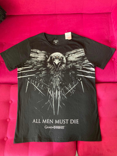 Polera Hombre Negra Estampada Game Of Thrones Talla L