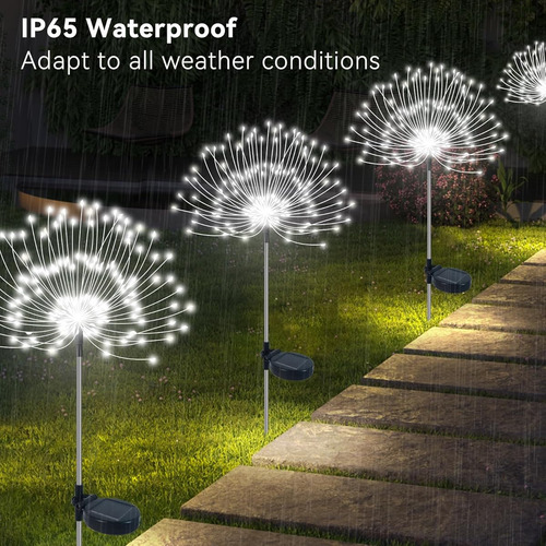 Luces Solares De Jardin, 2,120 Luces De Fuegos Artificiales American Color