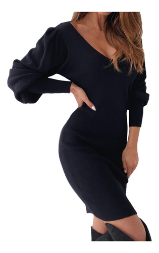 Vestido Maxi Sin Espalda De Encaje Delgado Con Cuello En V Y